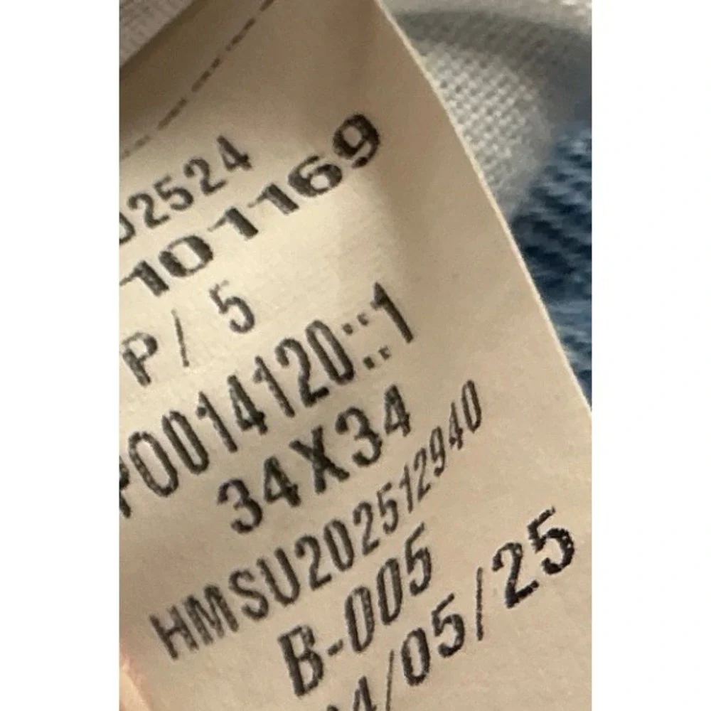 Hollister Wide Leg Super Baggy Jeans Med Wash Relaxed Fit 34x34 Mens Blue Denim